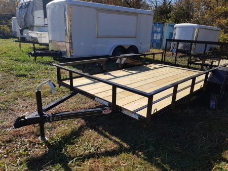 New 2026 MEB 77x12 Angle Frame Utility Trailer w Dovetail and Gate