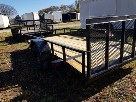 New 2026 MEB 77x12 Angle Frame Utility Trailer w Dovetail and Gate