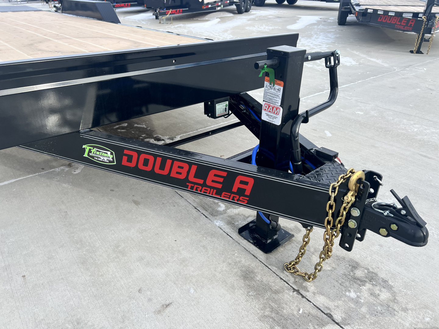 New NEW 2026 Double A 22’ flatbed Equipment Trailer 2-7000 lb axles=14K, dovetail, MONSTER Ramps