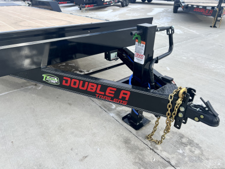 New NEW 2026 Double A 22’ flatbed Equipment Trailer 2-7000 lb axles=14K, dovetail, MONSTER Ramps