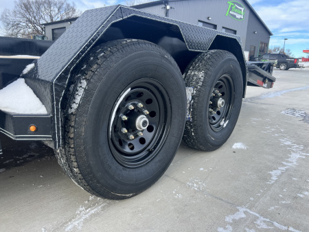 New NEW 2026 Double A 22’ flatbed Equipment Trailer 2-7000 lb axles=14K, dovetail, MONSTER Ramps