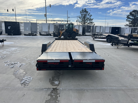 New NEW 2026 Double A 22’ flatbed Equipment Trailer 2-7000 lb axles=14K, dovetail, MONSTER Ramps