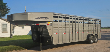 New 2026 Titan Trailer Standard 6'8 x 24' Stock Trailer