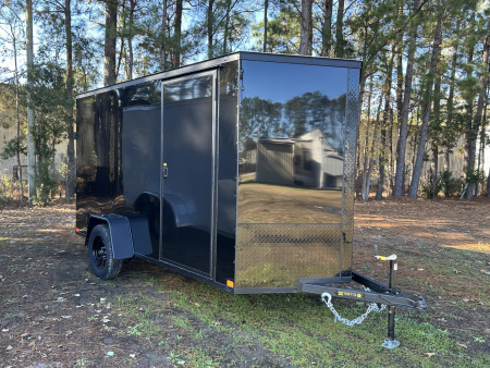 New 2026 Covered Wagon Trailers 6x12 Single Axle with .080 Poly Core & Black Out