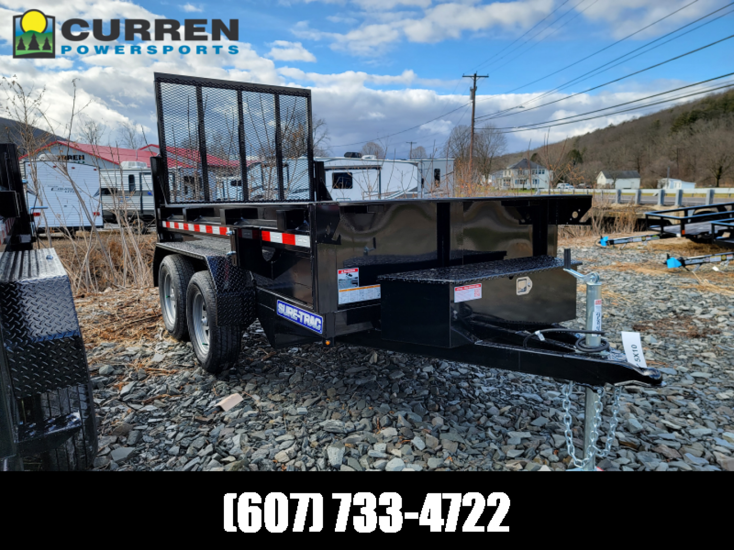 New 2024 Sure-Trac 5x10 7K Low Profile Homeowner Dump Trailer- Landscape and Dump Gate- Spare Tire Carrier- Single Ram Lift- Integrated Tarp Mount