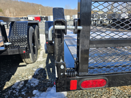 New 2025 Sure-Trac 7x18 7K Tube Top Utility Trailer- Fold Flat Reinforce Ladder Gate- Self Retaining Gate Pins- Spare Tire Carrier- LED Lighting