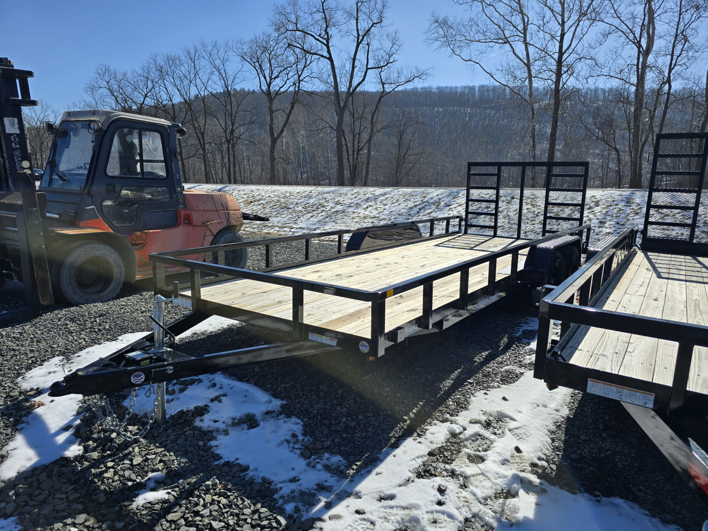 New 2025 Sure-Trac 7x20 7K Tube Top Utility Trailer- Lay Flat Reinforce Ladder Gate- Self Retaining Gate Pins- Spare Tire Carrier- LED Lighting