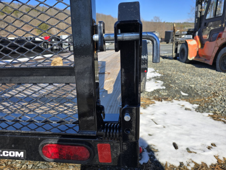 New 2025 Sure-Trac 7x20 7K Tube Top Utility Trailer- Lay Flat Reinforce Ladder Gate- Self Retaining Gate Pins- Spare Tire Carrier- LED Lighting