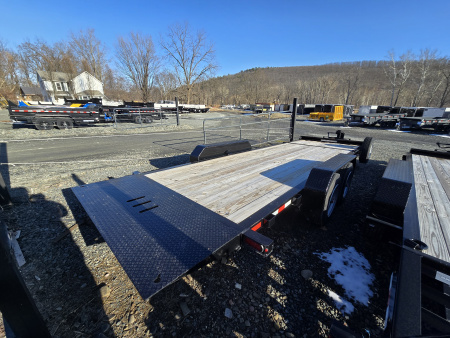 New 2026 Sure-Trac 7x18+4 17.6K Tilt Equipment Trailer- HD Bulkhead with Integrated Tie Downs- Spare Tire Carrier- Toolbox with Interior Light- Hydraulic Dampener with Stop Valve