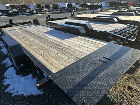 New 2026 Sure-Trac 7x18+4 17.6K Tilt Equipment Trailer- HD Bulkhead with Integrated Tie Downs- Spare Tire Carrier- Toolbox with Interior Light- Hydraulic Dampener with Stop Valve