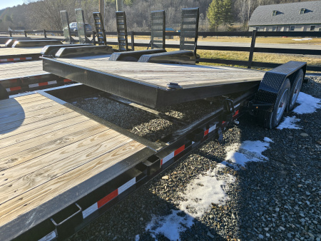 New 2026 Sure-Trac 7x18+4 17.6K Tilt Equipment Trailer- HD Bulkhead with Integrated Tie Downs- Spare Tire Carrier- Toolbox with Interior Light- Hydraulic Dampener with Stop Valve