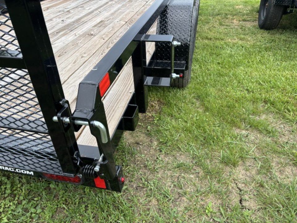 New 2026 Sure-Trac 7x16 7K ATV Tube Top Utility Trailer- Fold Flat Reinforced Ladder Gate- Self Retaining Gate Pins- Spare Tire Carrier- Front Ramps Useable on Either Side- Pressure Treated Decking