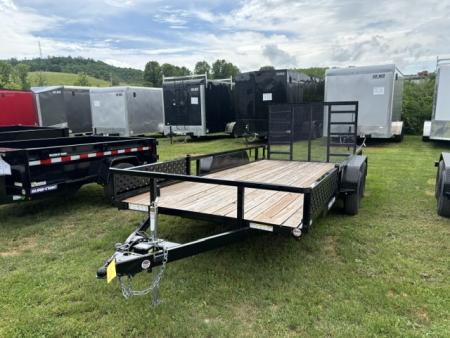 New 2026 Sure-Trac 7x16 7K ATV Tube Top Utility Trailer- Fold Flat Reinforced Ladder Gate- Self Retaining Gate Pins- Spare Tire Carrier- Front Ramps Useable on Either Side- Pressure Treated Decking