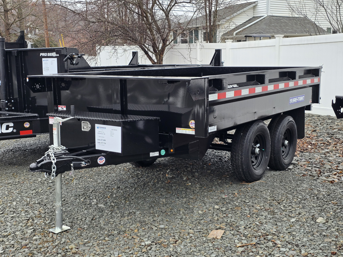 New 2026 Sure-Trac 6x10 10K Deckover Dump Trailer- Spready/Pickup Style Gate- Spare Tire Carrier- Integrated Tarp Mount