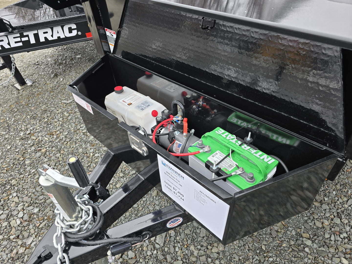New 2026 Sure-Trac 6x10 10K Deckover Dump Trailer- Spready/Pickup Style Gate- Spare Tire Carrier- Integrated Tarp Mount