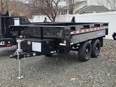 New 2026 Sure-Trac 6x10 10K Deckover Dump Trailer- Spready/Pickup Style Gate- Spare Tire Carrier- Integrated Tarp Mount