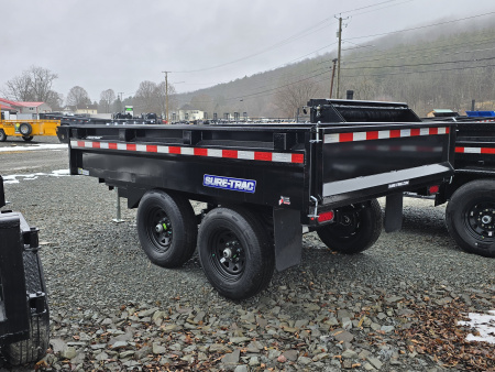 New 2026 Sure-Trac 6x10 10K Deckover Dump Trailer- Spready/Pickup Style Gate- Spare Tire Carrier- Integrated Tarp Mount