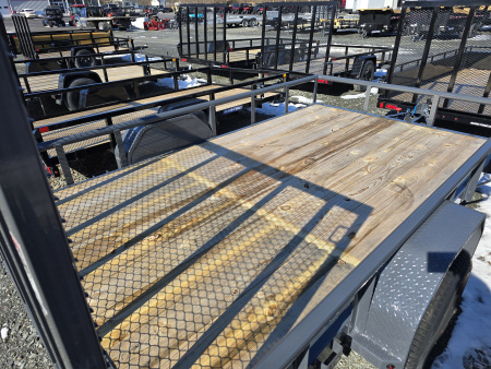 New 2026 Lamar Trailers 7x12 3K Pipe Top Utility Trailer- Lay Flat Gate- Spare Tre Carrier- LED Lights