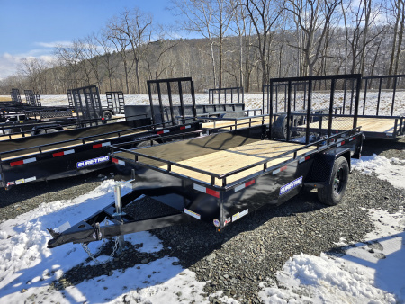 New 2026 Sure-Trac 6x12 3K Steel High Side Utility Trailer- Fold Flat Ramp- Self Retaining Gate Pins- Spare Tire Carrier- Pressure Treated Decking