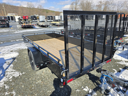 New 2026 Sure-Trac 6x12 3K Steel High Side Utility Trailer- Fold Flat Ramp- Self Retaining Gate Pins- Spare Tire Carrier- Pressure Treated Decking