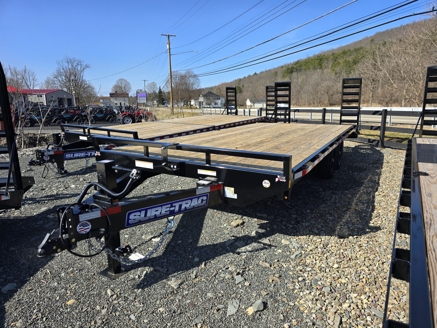 New 2026 Sure-Trac 8.5x18+4 15K Standard Duty Deckover Trailer- Stand Up Ramps with Adjustable Support Legs- HD Tube Bulkhead- 4' Beavertail