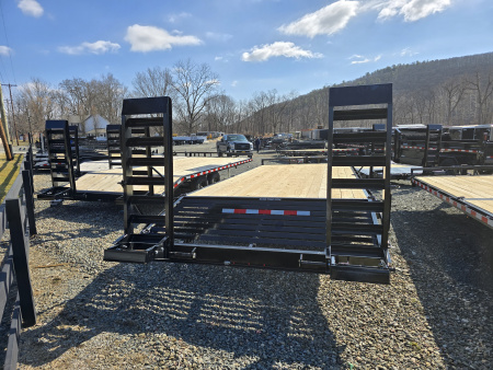 New 2026 Sure-Trac 8.5x18+4 15K Standard Duty Deckover Trailer- Stand Up Ramps with Adjustable Support Legs- HD Tube Bulkhead- 4' Beavertail