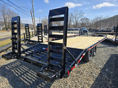 New 2026 Sure-Trac 8.5x18+4 15K Standard Duty Deckover Trailer- Stand Up Ramps with Adjustable Support Legs- HD Tube Bulkhead- 4' Beavertail