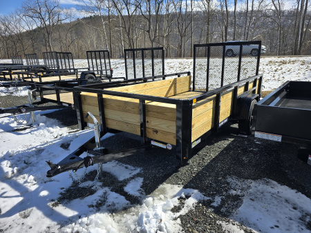 New 2026 Sure-Trac 6x12 3K 3 Board High Side Tube Top Utility Trailer- Fold Flat Ramp- Spare Tire Carrier- D Ring Tie Downs- Pressure Treated Pine Decking