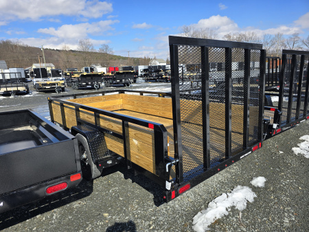 New 2026 Sure-Trac 6x12 3K 3 Board High Side Tube Top Utility Trailer- Fold Flat Ramp- Spare Tire Carrier- D Ring Tie Downs- Pressure Treated Pine Decking