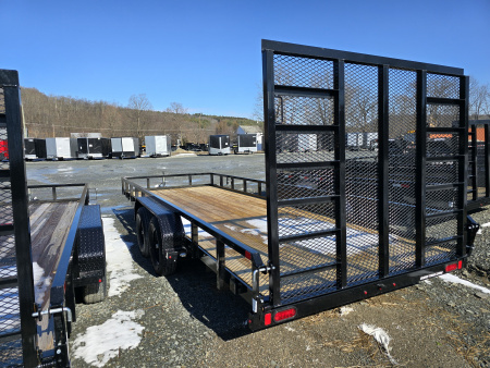New 2026 Sure-Trac 7x20 7K Tube Top Utility Trailer- Lay Flat Reinforced Ladder Gate- Self Retaining Gate Pins- Spare Tire Carrier- LED Lights