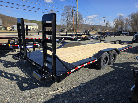 New 2026 Sure-Trac 8.5x20+2 Full Width Implement Trailer- HD Tube Bulkhead- Extended Tongue- Spare Tire Carrier- Stand Up Ramps with Adjustable Supports- Reinforced Diamond Plate Fenders- Pressure Treated Decking