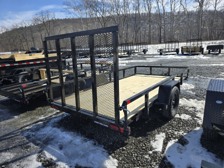 New 2026 Sure-Trac 6x12 3K Tube Top Utility Trailer- Fold Flat Ramp- Self Retained Gate Pin- Spare Tire Mount