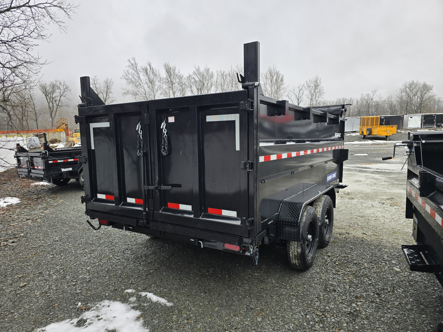New 2026 Sure-Trac 7x14 14K Dump Trailer- 4' Tall Sides- Ramps- Combo Gate- Spare Tire Carrier- Stake Pockets- Integrated Tarp