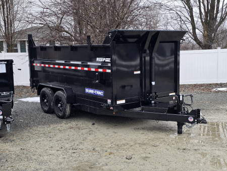New 2026 Sure-Trac 7x14 14K Dump Trailer- 4' Tall Sides- Ramps- Combo Gate- Spare Tire Carrier- Stake Pockets- Integrated Tarp