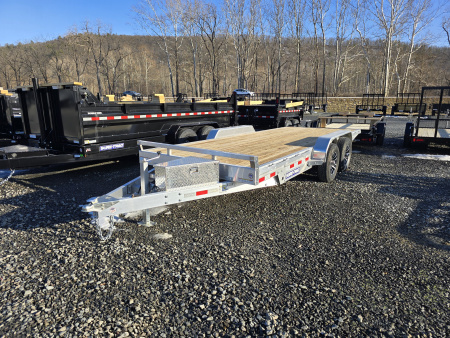 New 2026 Sure-Trac 7x18 10K Aluminum Power Tilt Equipment Trailer- HD Tube Bulkhead- Stake Pockets and Rub Rails- Spare Tire Carrier- Hydraulic Tilt- Enclosed Pump and Battery Box- Removable Fenders- Pressure Treated Decking
