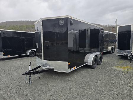 New 2026 Wells Cargo 7x14 7K Enclosed Trailer- Ramp Door with Extension- 6.5' Interior Height- 16  OC Crossmembers and Vertical Z Posts- 24  OC Roof Bows- 1 Piece Aluminum Roof
