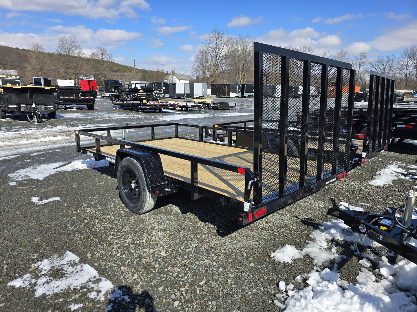New 2026 Sure-Trac 7x12 3K Tube Top Utility Trailer- Fold Flat Ramp- Self Retaining Gate Pins- Spare Tire Carrier- Pressure Treated Decking