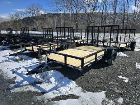 New 2026 Sure-Trac 7x12 3K Tube Top Utility Trailer- Fold Flat Ramp- Self Retaining Gate Pins- Spare Tire Carrier- Pressure Treated Decking