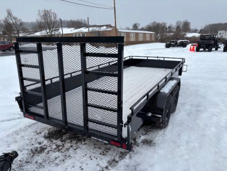 New 2026 Sure-Trac ST-USH8216-070 Utility Trailer * 7X16 7K * STEEL HIGH SIDE * LADDER GATE *