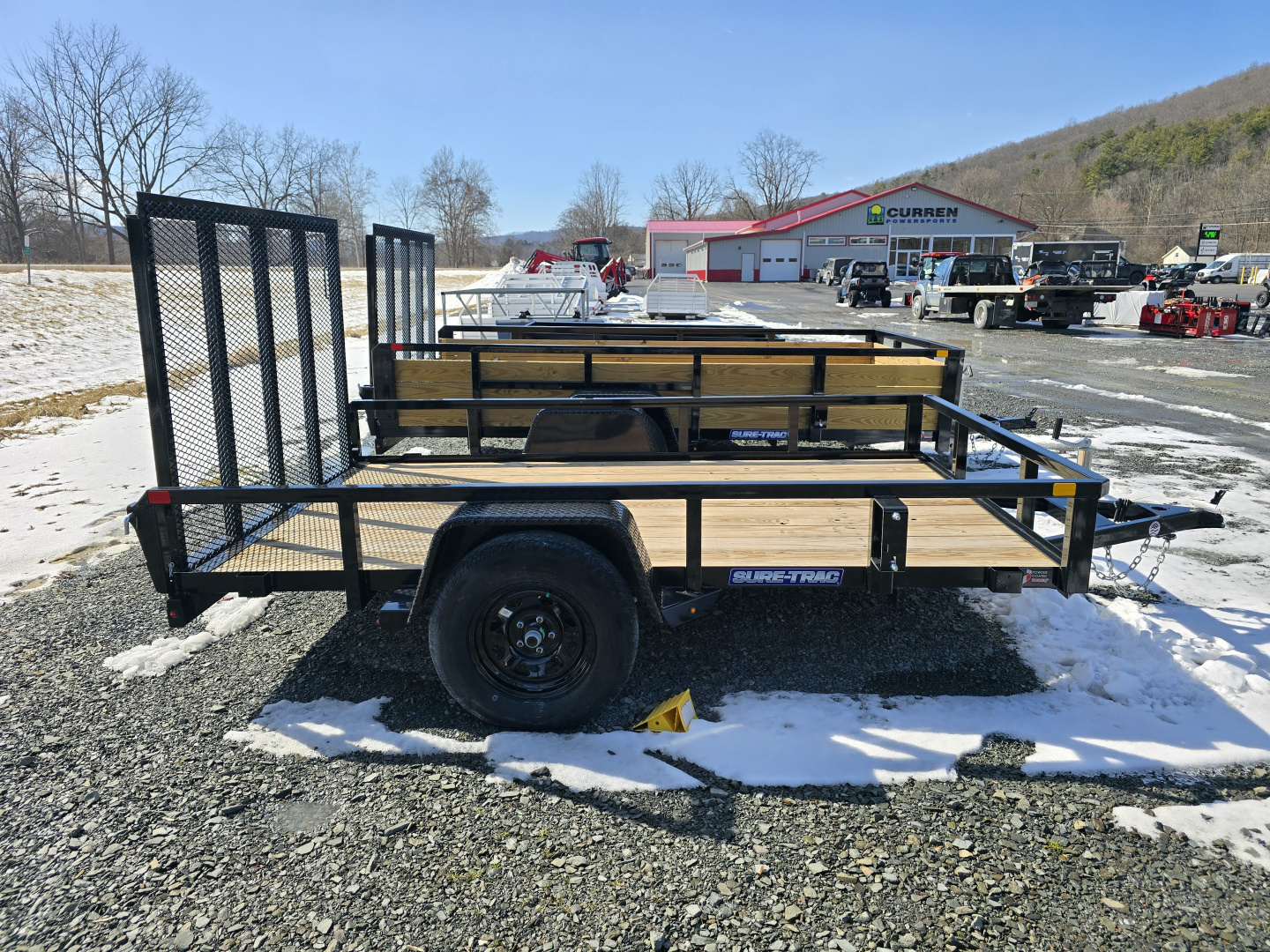 New 2026 Sure-Trac 6x10 3K Tube Top Utility Trailer- Fold Flat Ramp- Spare Tire Carrier- Self Retained Gate Pins- Pressure Treated Decking