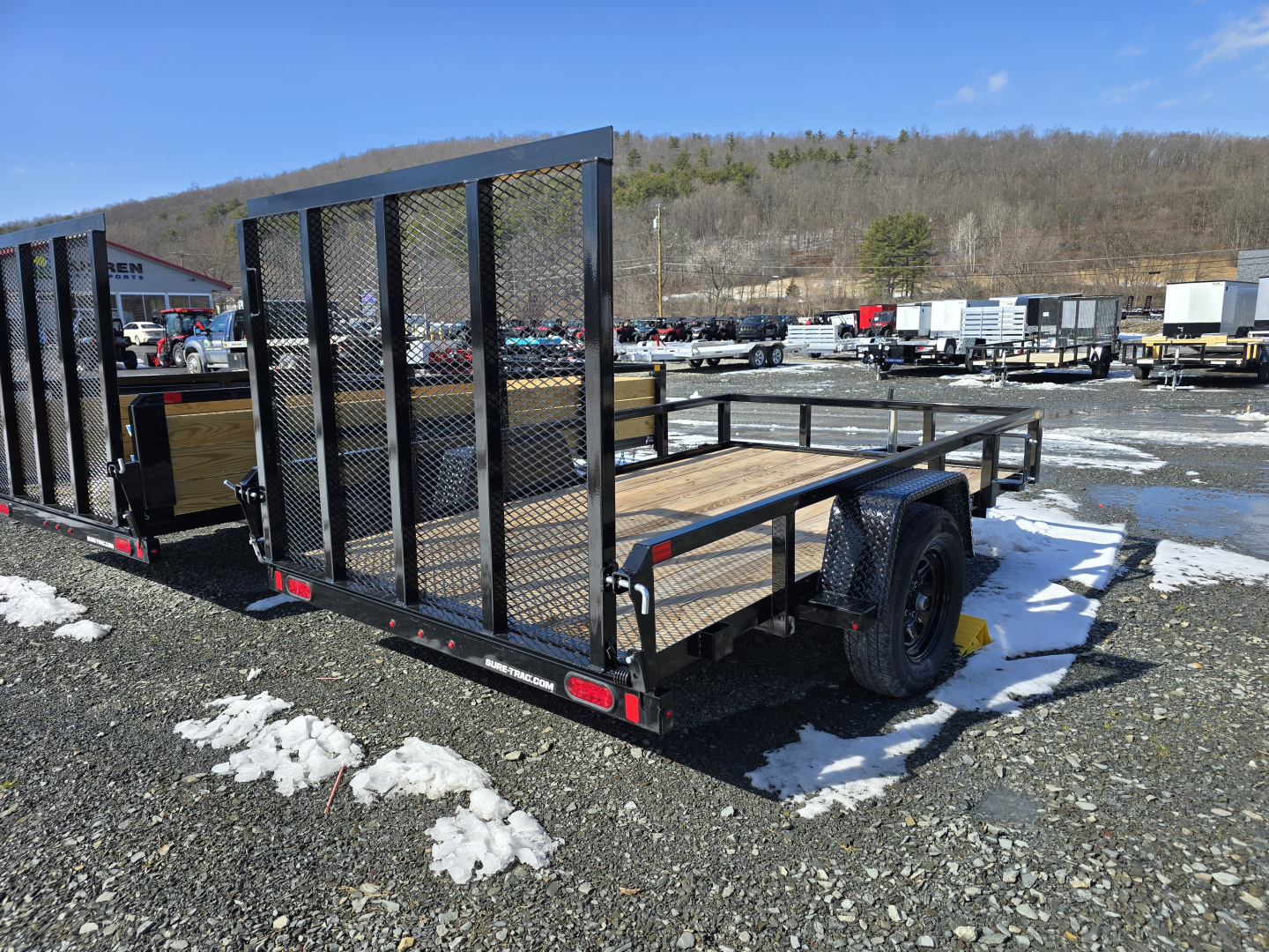 New 2026 Sure-Trac 6x10 3K Tube Top Utility Trailer- Fold Flat Ramp- Spare Tire Carrier- Self Retained Gate Pins- Pressure Treated Decking