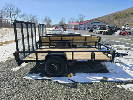 New 2026 Sure-Trac 6x10 3K Tube Top Utility Trailer- Fold Flat Ramp- Spare Tire Carrier- Self Retained Gate Pins- Pressure Treated Decking