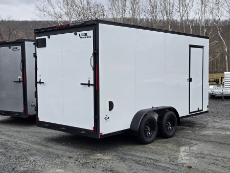 New 2026 Look Trailers 7x16 7K Enclosed Trailer- Ramp Door- 7' Interior Height- 24" OC Studs Crossmembers and Roof Bows- 1 Piece Aluminum Roof- Blackout Trim- 22" LED Loading Light