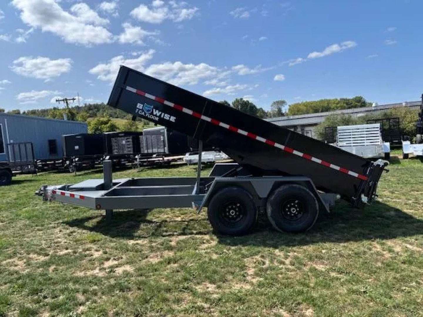 New 2026 BWISE DLP714DIIWP Dump Trailer * 7X14 15.4K * LOW PROFILE * BLACK/GREY FRAME * 3-WAY GATE *