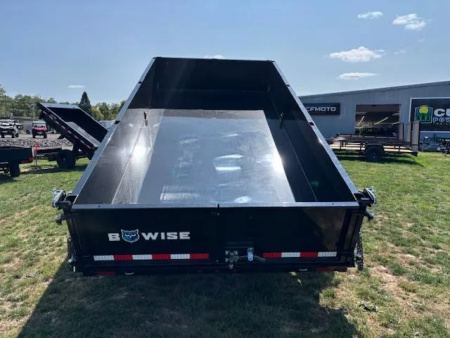 New 2026 BWISE DLP714DIIWP Dump Trailer * 7X14 15.4K * LOW PROFILE * BLACK/GREY FRAME * 3-WAY GATE *