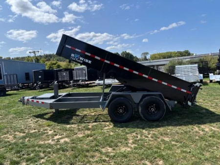 New 2026 BWISE DLP714DIIWP Dump Trailer * 7X14 15.4K * LOW PROFILE * BLACK/GREY FRAME * 3-WAY GATE *
