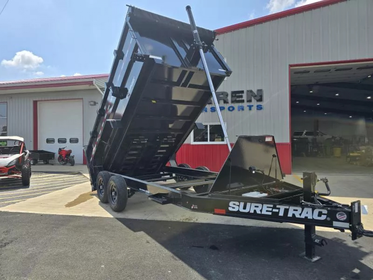 New 2026 Sure-Trac STBTL48214-BP-154 Dump Trailer * 7x14 15.4K * LOW PROFILE * TELESCOPIC * 4FT SIDES *