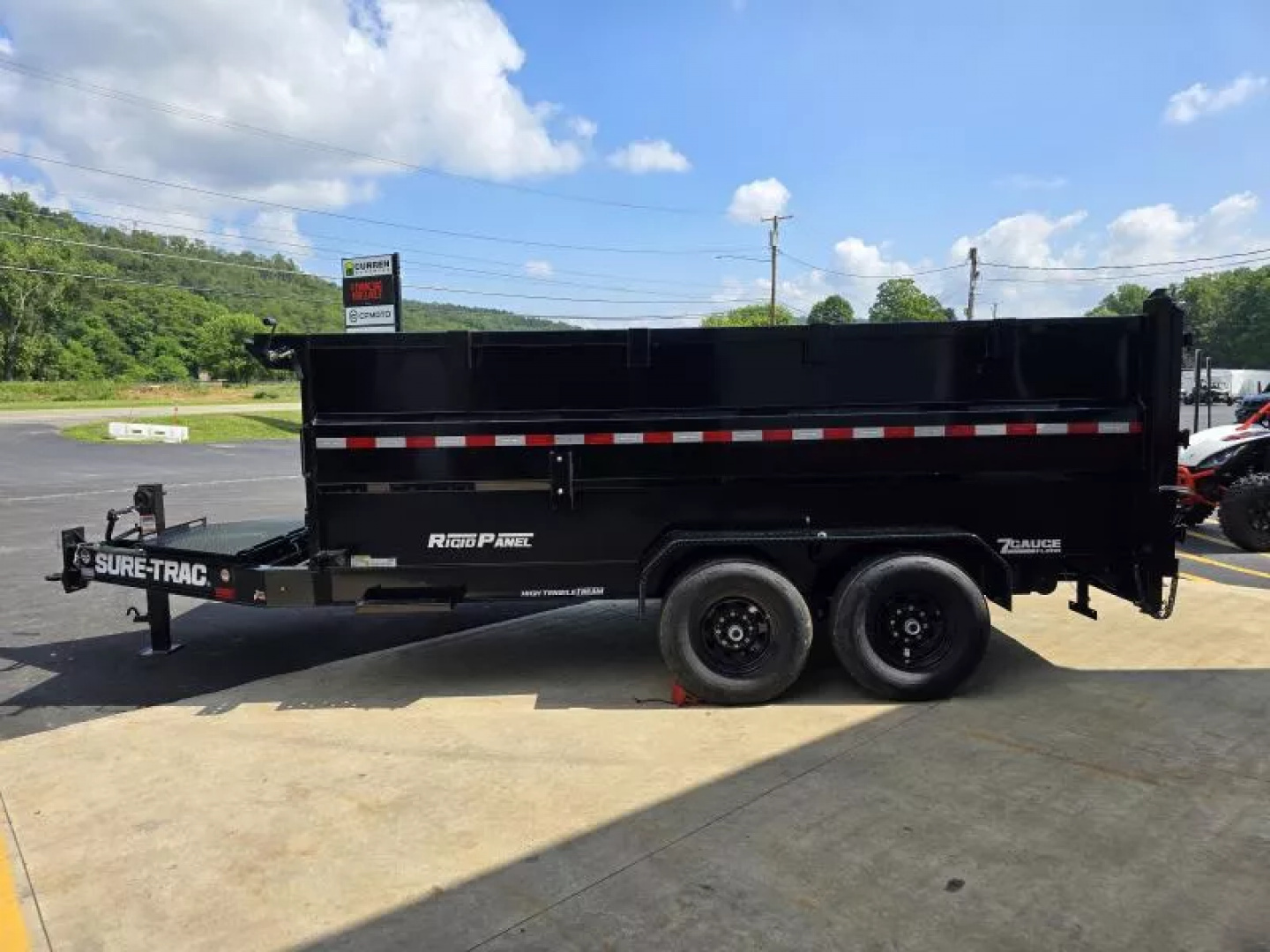 New 2026 Sure-Trac STBTL48214-BP-154 Dump Trailer * 7x14 15.4K * LOW PROFILE * TELESCOPIC * 4FT SIDES *
