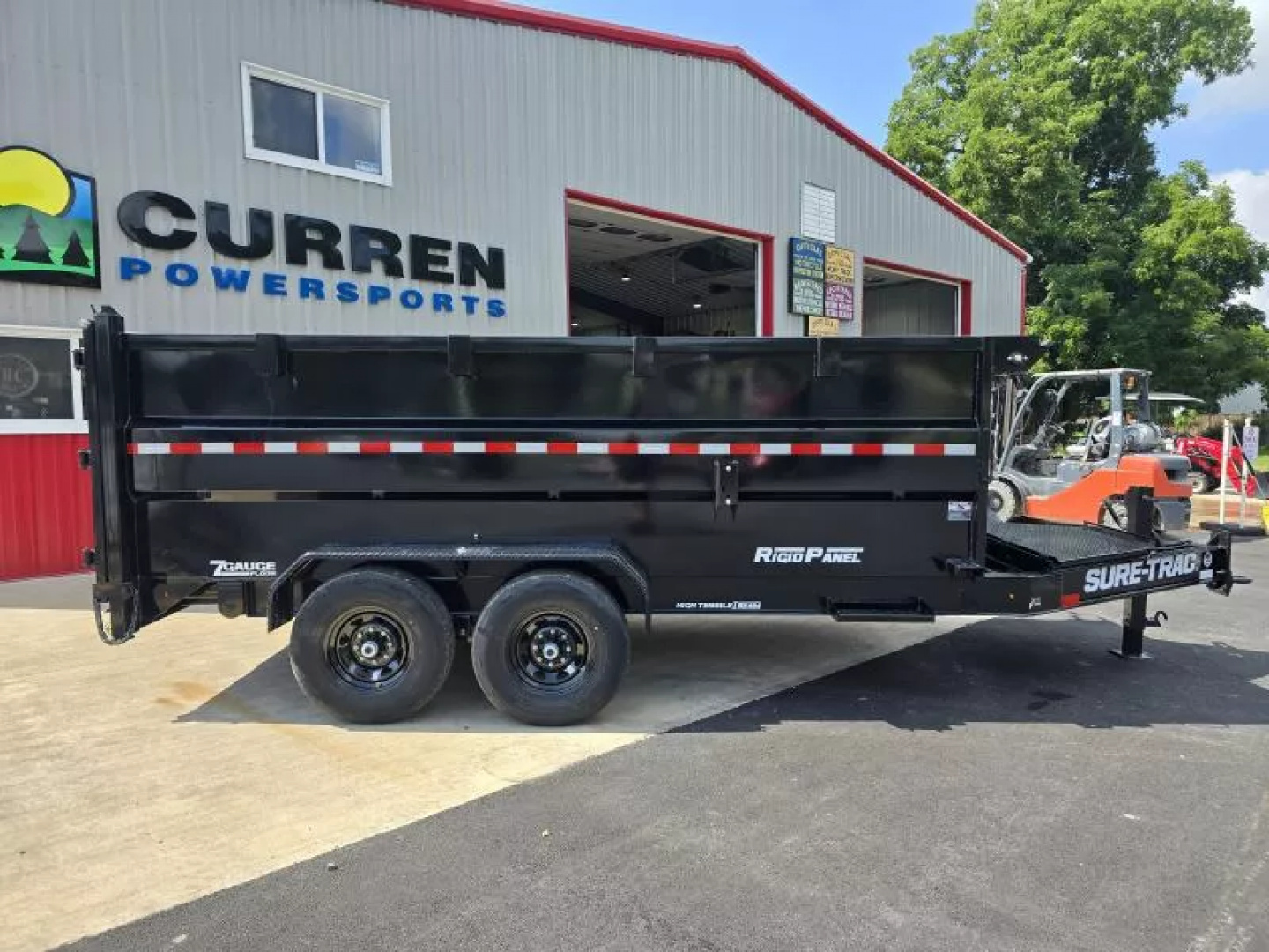 New 2026 Sure-Trac STBTL48214-BP-154 Dump Trailer * 7x14 15.4K * LOW PROFILE * TELESCOPIC * 4FT SIDES *