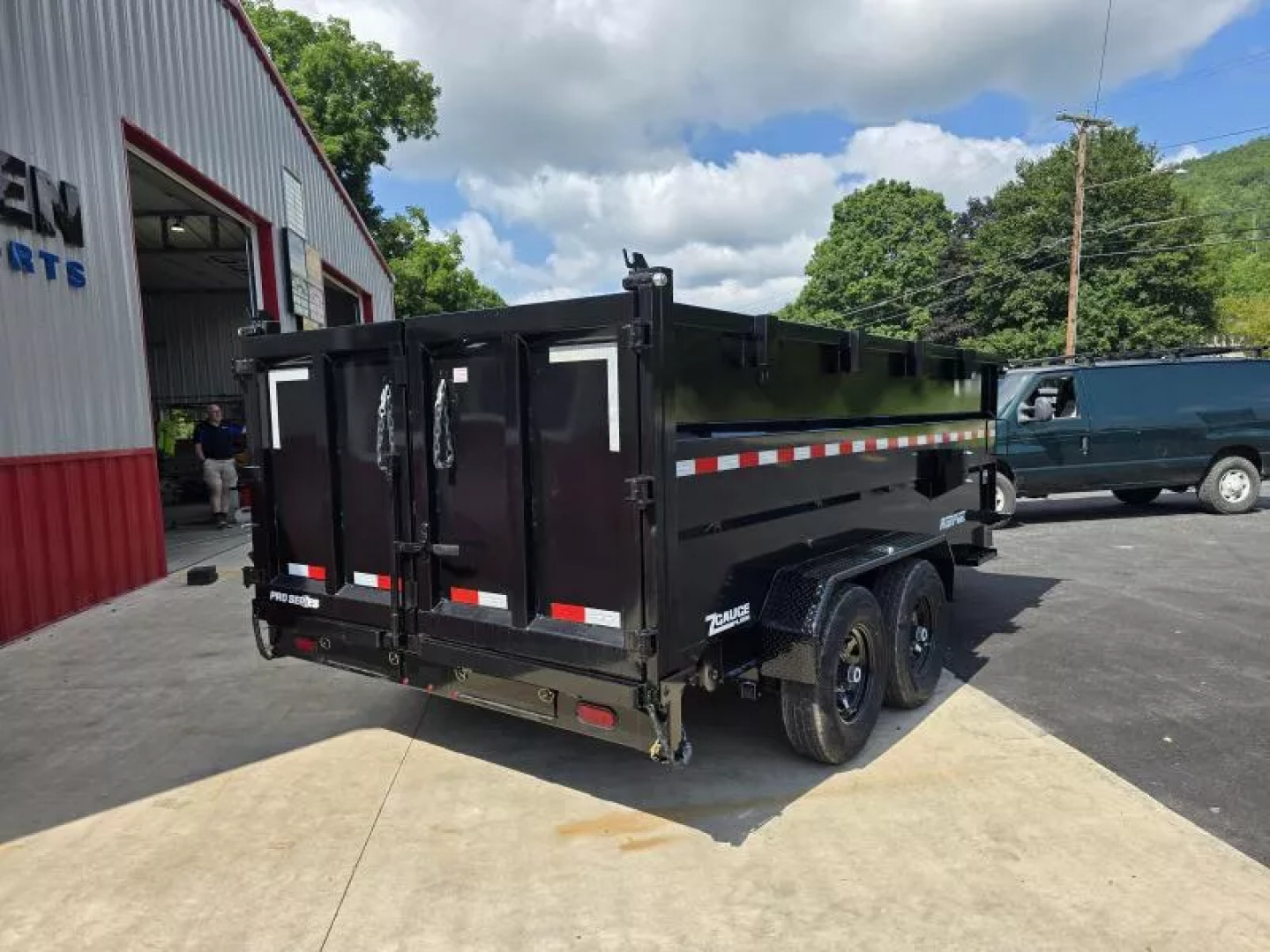 New 2026 Sure-Trac STBTL48214-BP-154 Dump Trailer * 7x14 15.4K * LOW PROFILE * TELESCOPIC * 4FT SIDES *